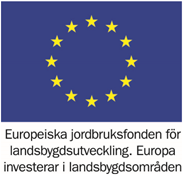 En EU-flagga med texten: Europeiska jordbruksfonden för landsbygdsutveckling.